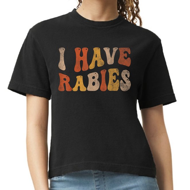 Funny Retro Vintage I Have Rabies I Have Rabies Comfort Colors Boxy T-Shirt