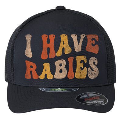 Funny Retro Vintage I Have Rabies I Have Rabies Flexfit Unipanel Trucker Cap