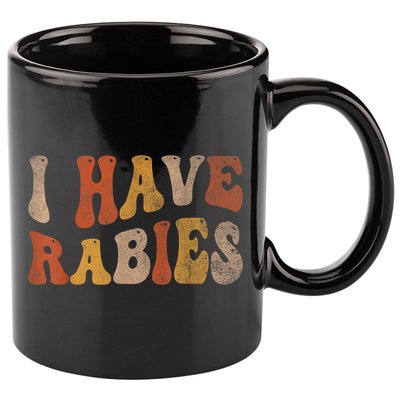 Funny Retro Vintage I Have Rabies I Have Rabies 11oz C Handle Ceramic Mug
