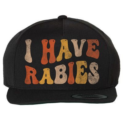 Funny Retro Vintage I Have Rabies I Have Rabies Wool Snapback Cap