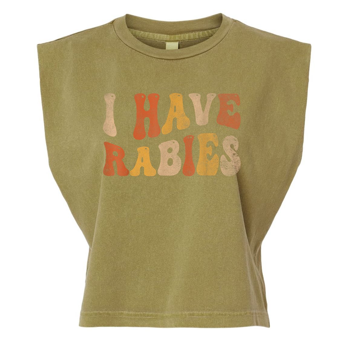 Funny Retro Vintage I Have Rabies I Have Rabies Garment-Dyed Women's Muscle Tee