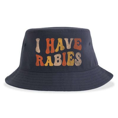 Funny Retro Vintage I Have Rabies I Have Rabies Sustainable Bucket Hat