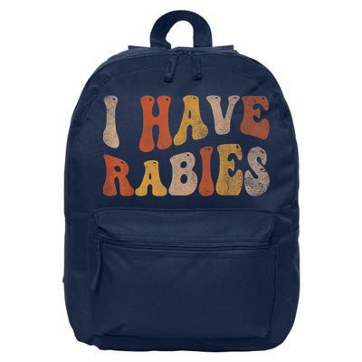 Funny Retro Vintage I Have Rabies I Have Rabies 16 in Basic Backpack
