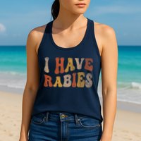 Funny Retro Vintage I Have Rabies I Have Rabies Womens Tank Top