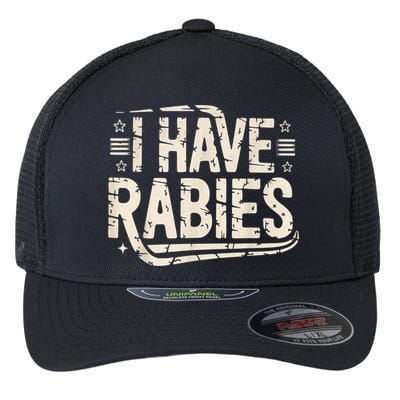 Funny Retro Vintage I Have Rabies I Have Rabies Essential Flexfit Unipanel Trucker Cap