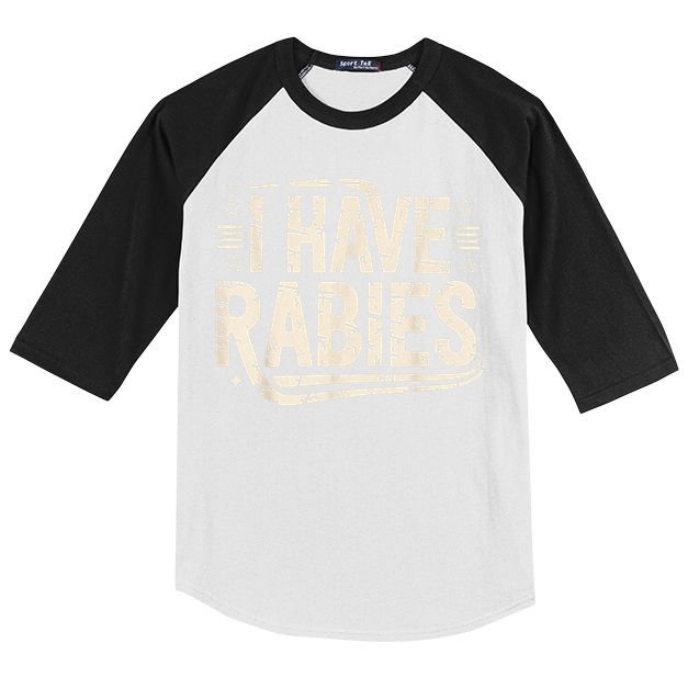 Funny Retro Vintage I Have Rabies I Have Rabies Essential Kids Colorblock Raglan Jersey