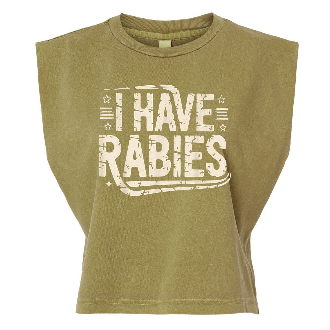 Funny Retro Vintage I Have Rabies I Have Rabies Essential Garment-Dyed Women's Muscle Tee