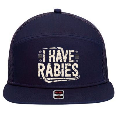 Funny Retro Vintage I Have Rabies I Have Rabies Essential 7 Panel Mesh Trucker Snapback Hat