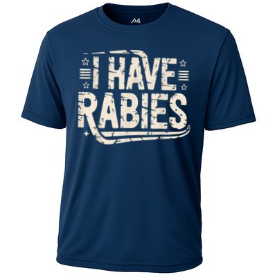 Funny Retro Vintage I Have Rabies I Have Rabies Essential Cooling Performance Crew T-Shirt