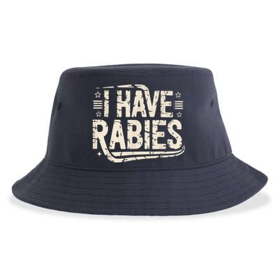Funny Retro Vintage I Have Rabies I Have Rabies Essential Sustainable Bucket Hat