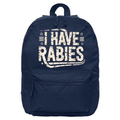 Funny Retro Vintage I Have Rabies I Have Rabies Essential 16 in Basic Backpack