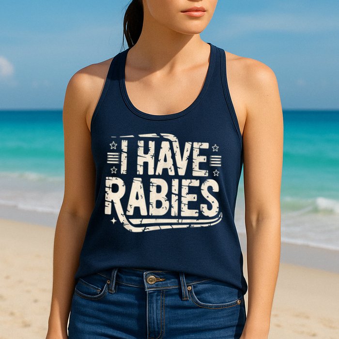 Funny Retro Vintage I Have Rabies I Have Rabies Essential Womens Tank Top