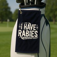 Funny Retro Vintage I Have Rabies I Have Rabies Essential Golf Towel