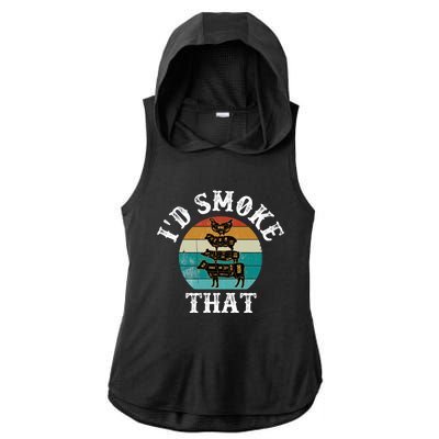 Funny Retro Vintage Grilling Party Chef Dad Tee Funny Bbq Gift Ladies PosiCharge Tri-Blend Wicking Draft Hoodie Tank