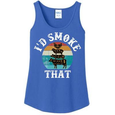 Funny Retro Vintage Grilling Party Chef Dad Tee Funny Bbq Gift Ladies Essential Tank