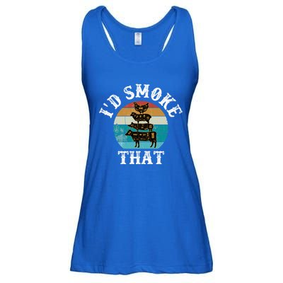 Funny Retro Vintage Grilling Party Chef Dad Tee Funny Bbq Gift Ladies Essential Flowy Tank