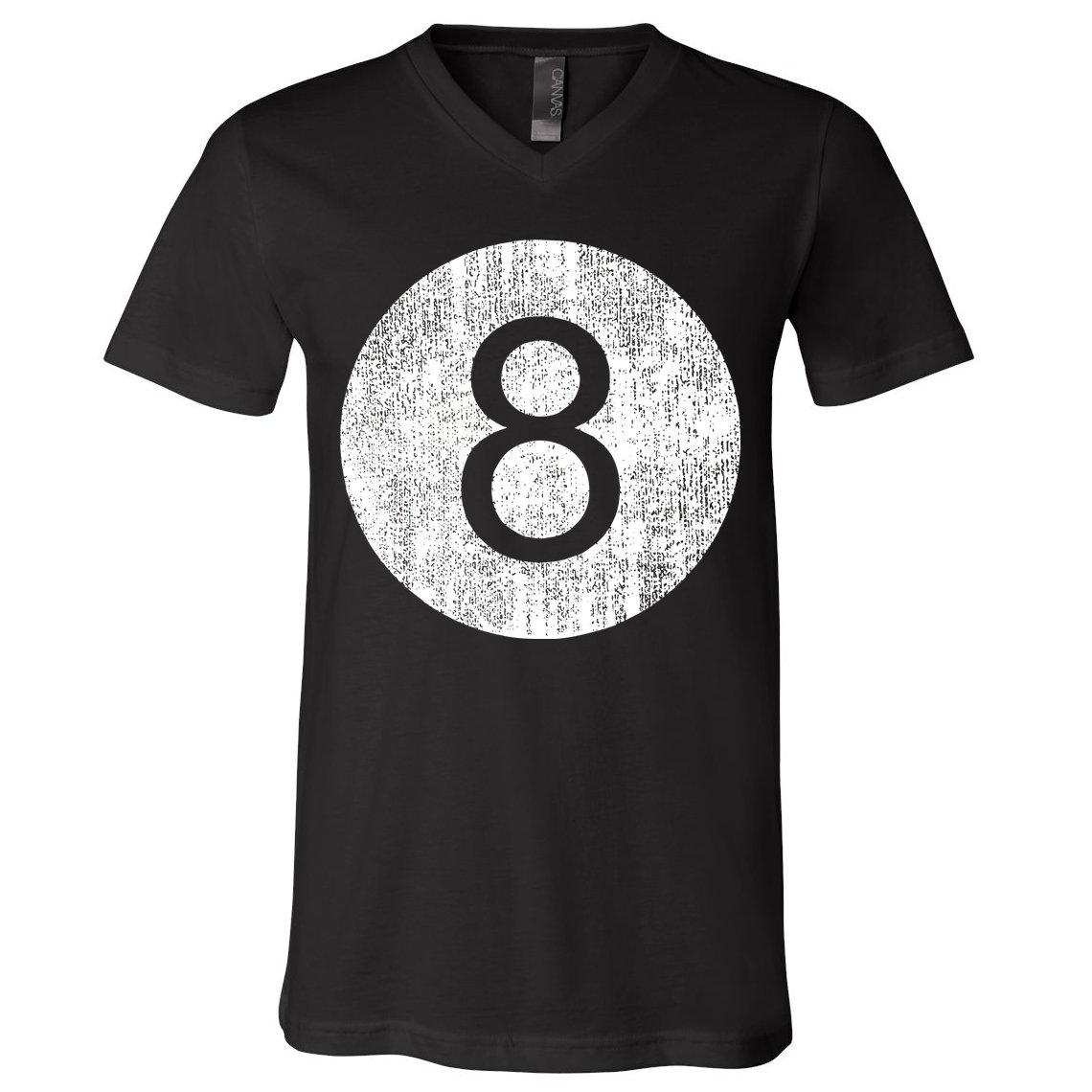 Funny Retro Vintage 8 Ball Logo V-Neck T-Shirt