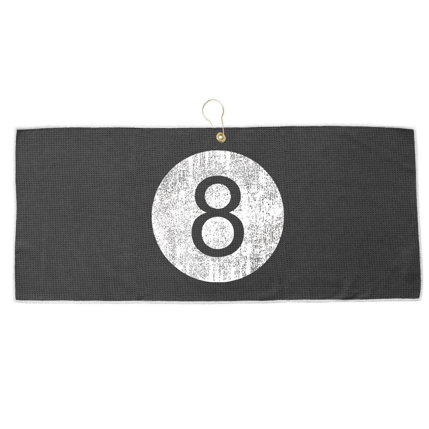 Funny Retro Vintage 8 Ball Logo Large Microfiber Waffle Golf Towel