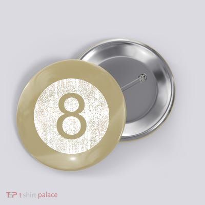 Funny Retro Vintage 8 Ball Logo Button