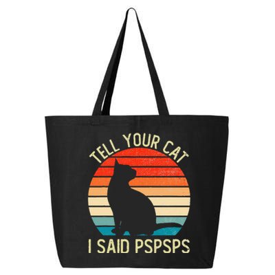 Funny Retro Vintage Tell Your Cat I Said Pspsps Cats Lovers 25L Jumbo Tote