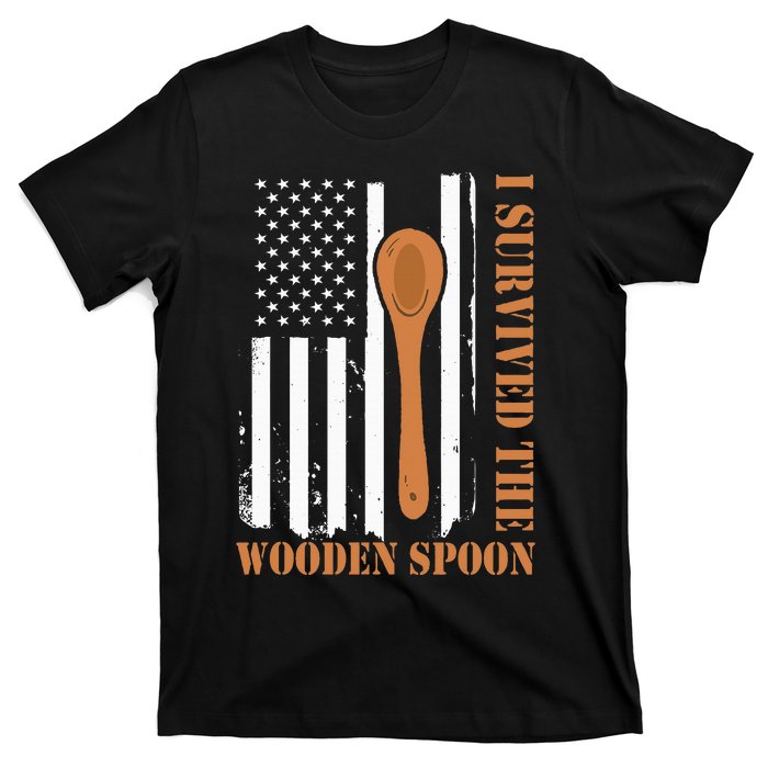 Funny Retro Vintage Wooden Spoon Survivor T-Shirt