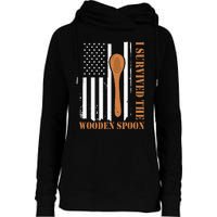 Funny Retro Vintage Wooden Spoon Survivor Womens Funnel Neck Pullover Hood