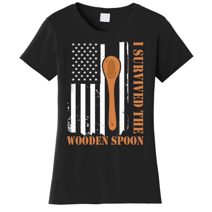 Funny Retro Vintage Wooden Spoon Survivor Women's T-Shirt