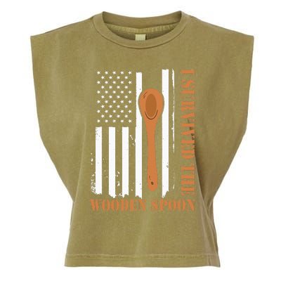 Funny Retro Vintage Wooden Spoon Survivor Garment-Dyed Women's Muscle Tee