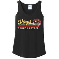 Funny Retro Vinyl Record Quote Sounds Better On Vinyl Ladies Essential Tank