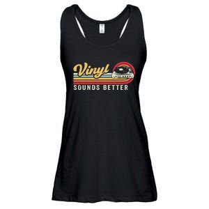 Funny Retro Vinyl Record Quote Sounds Better On Vinyl Ladies Essential Flowy Tank