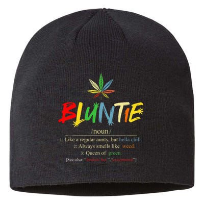 Funny Retro Vintage aunt wear Bluntie Funny Aunt Weed Sustainable Beanie