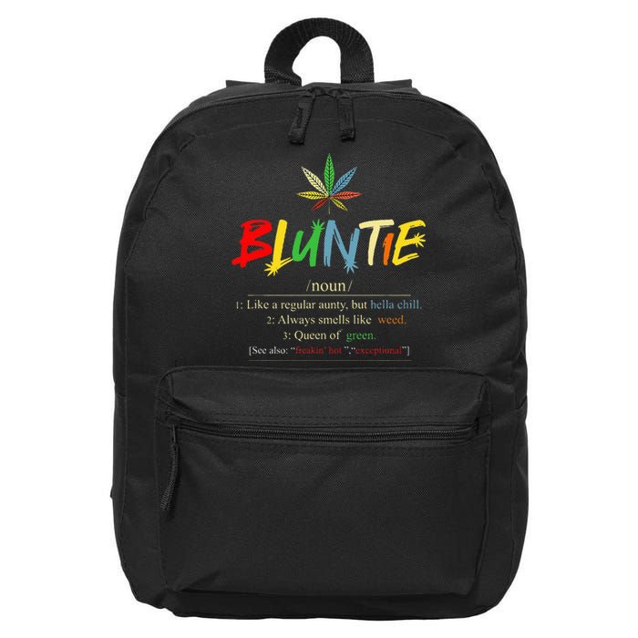 Funny Retro Vintage aunt wear Bluntie Funny Aunt Weed 16 in Basic Backpack