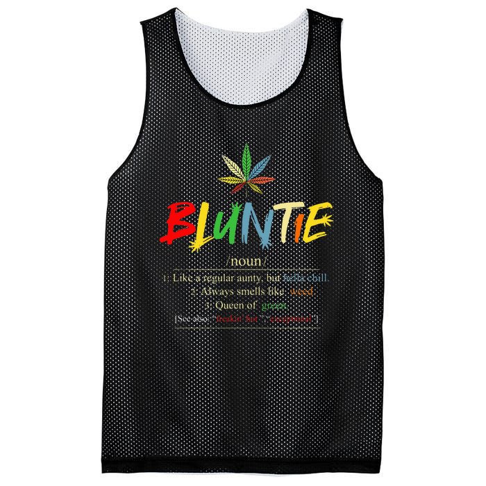 Funny Retro Vintage aunt wear Bluntie Funny Aunt Weed Mesh Reversible Basketball Jersey Tank