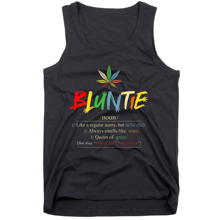 Funny Retro Vintage aunt wear Bluntie Funny Aunt Weed Tank Top