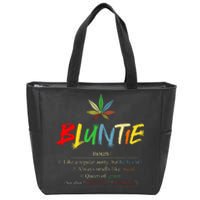 Funny Retro Vintage aunt wear Bluntie Funny Aunt Weed Zip Tote Bag