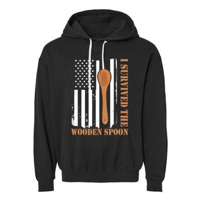 Funny Retro Vintage Wooden Spoon Survivor Garment-Dyed Fleece Hoodie