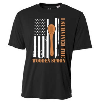 Funny Retro Vintage Wooden Spoon Survivor Cooling Performance Crew T-Shirt