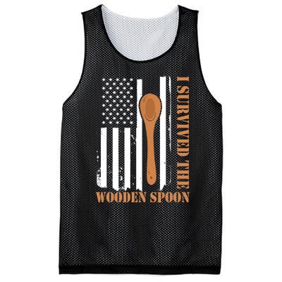 Funny Retro Vintage Wooden Spoon Survivor Mesh Reversible Basketball Jersey Tank