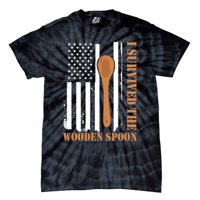 Funny Retro Vintage Wooden Spoon Survivor Tie-Dye T-Shirt