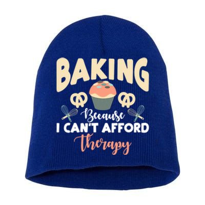 Funny Retro Vintage Baking So No Therapy Gift Short Acrylic Beanie