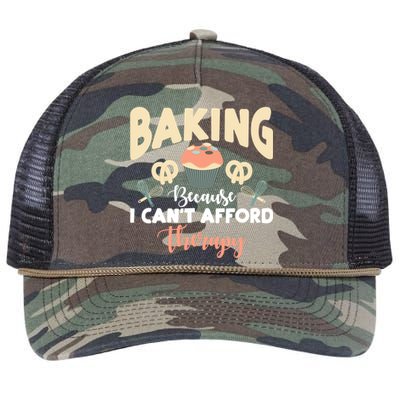 Funny Retro Vintage Baking So No Therapy Gift Retro Rope Trucker Hat Cap