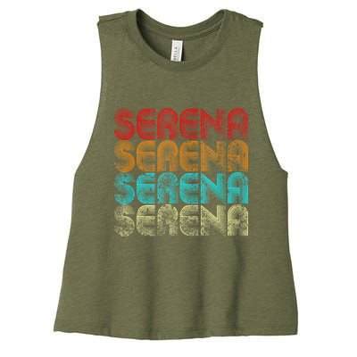 Funny Retro Vintage Serena Name Gift Women's Racerback Cropped Tank