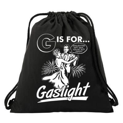 Funny Retro Vintage G Is For Gaslight Drawstring Bag