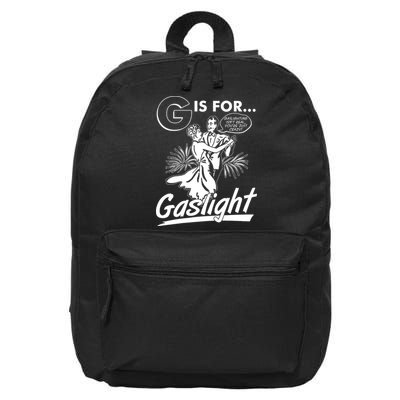 Funny Retro Vintage G Is For Gaslight 16 in Basic Backpack
