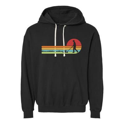 Funny Retro Vintage Lawn Mower Man Garment-Dyed Fleece Hoodie