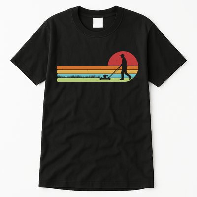 Funny Retro Vintage Lawn Mower Man Tall T-Shirt