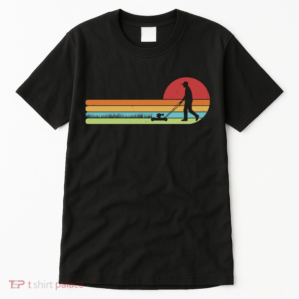 Funny Retro Vintage Lawn Mower Man Tall T-Shirt