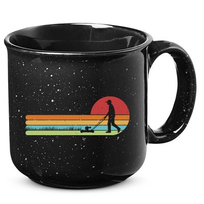 Funny Retro Vintage Lawn Mower Man 15oz Campfire Ceramic Mug