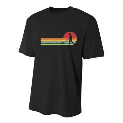 Funny Retro Vintage Lawn Mower Man Youth Performance Sprint T-Shirt