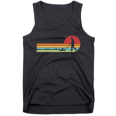 Funny Retro Vintage Lawn Mower Man Tank Top
